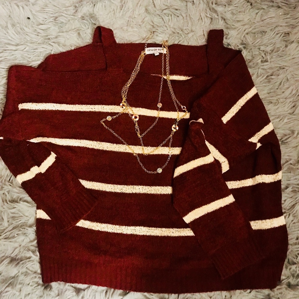 Fashion nova cold shoulder sweater